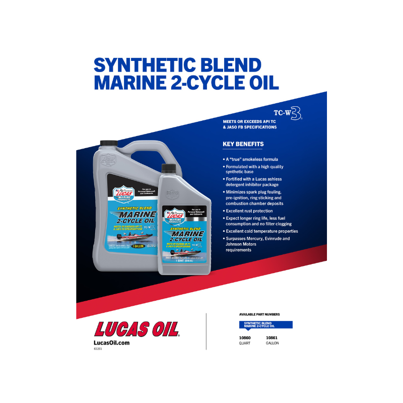 Lucas - Synthetic Blend 2-Cycle Marine Oil - 6/1qt