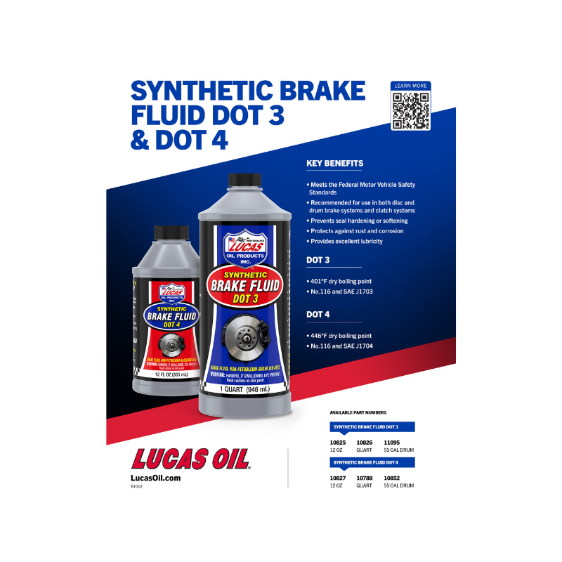Lucas - DOT 3 Synthetic Brake Fluid - 12/12oz