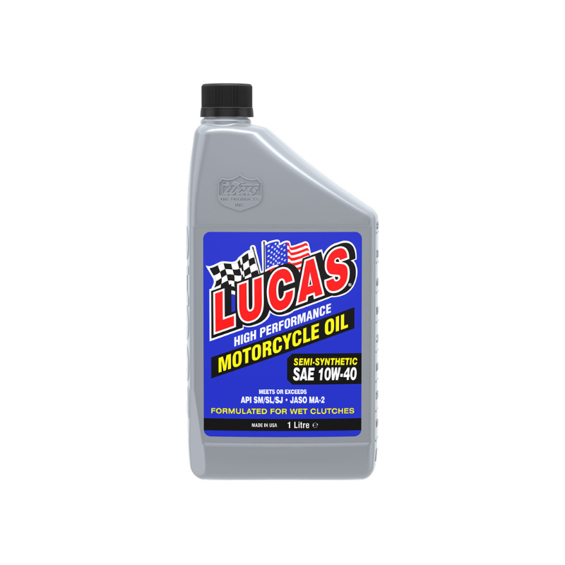 Lucas - Semi-Synthetic SAE 10W-40 Motorcycle Oil - 6/1qt