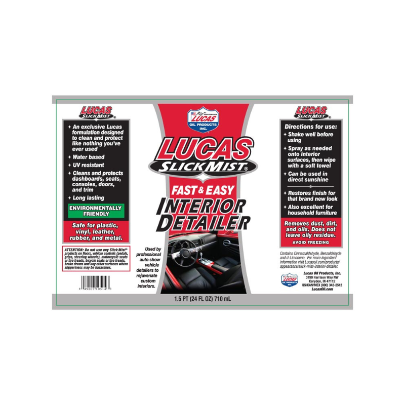 Lucas - Slick Mist Interior Detailer - 6/24oz