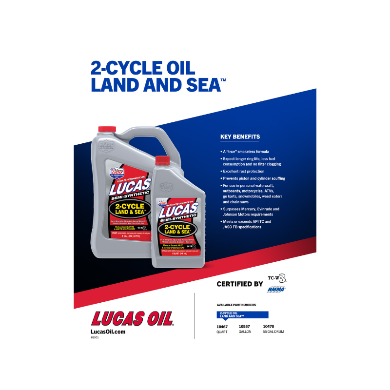 Lucas - Land & Sea 2-Cycle Oil - 12/1qt