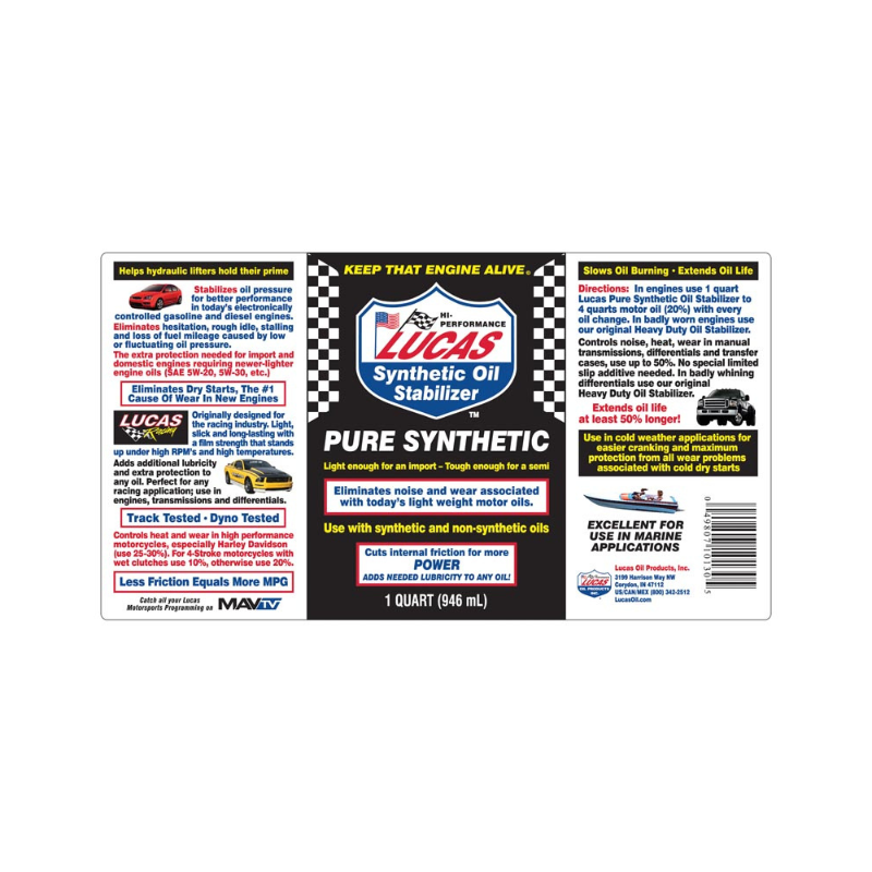 Lucas - Synthetic H/D Oil Stabilizer - 12/1qt