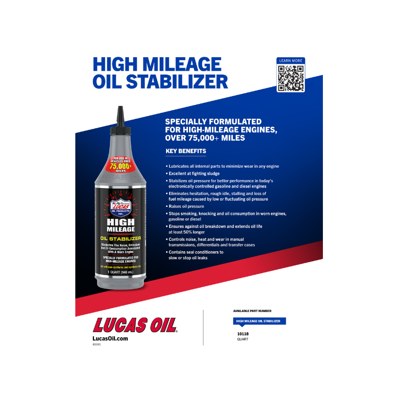 Lucas - High Mileage Oil Stabilizer  - 12/1qt