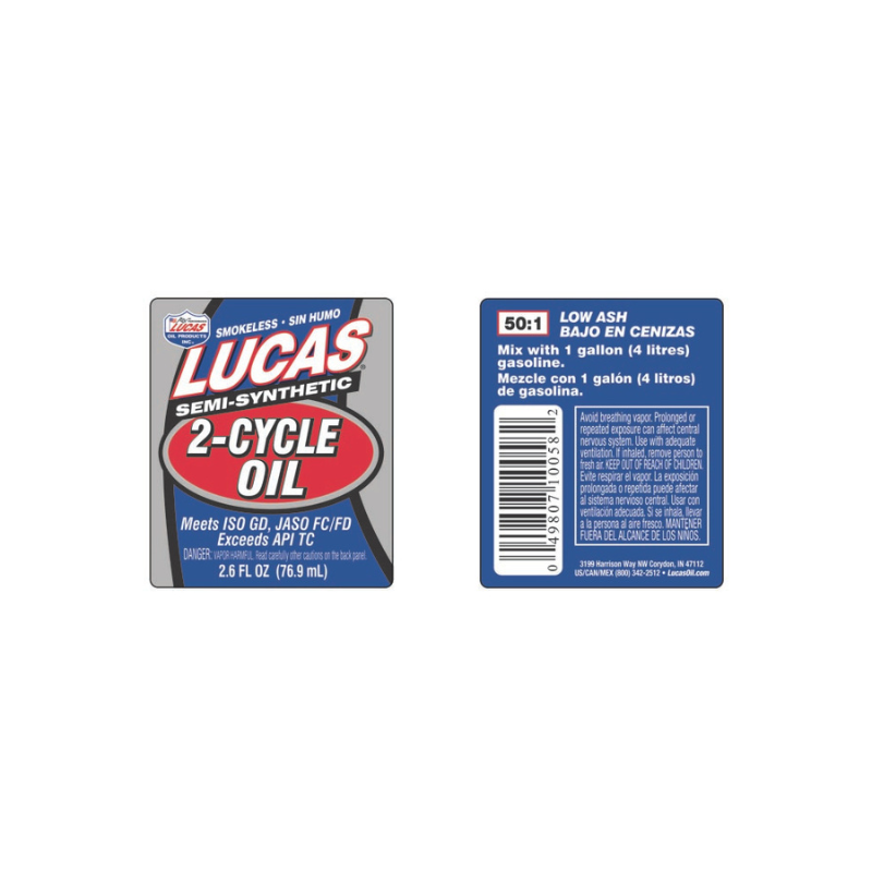 Lucas - Semi-Synthetic 2-cycle oil  - 24/2.6oz