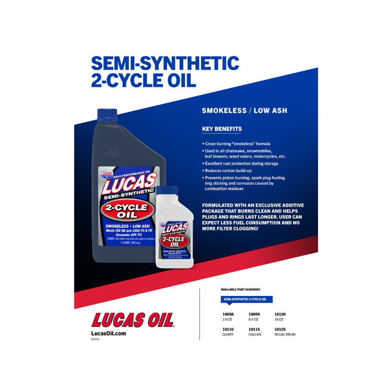Lucas - Semi-Synthetic 2-cycle oil  - 24/2.6oz