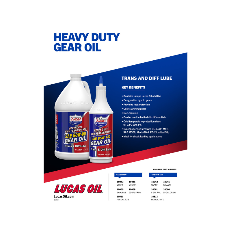 Lucas - SAE 80W-90 Gear Oil - 4/1Gal