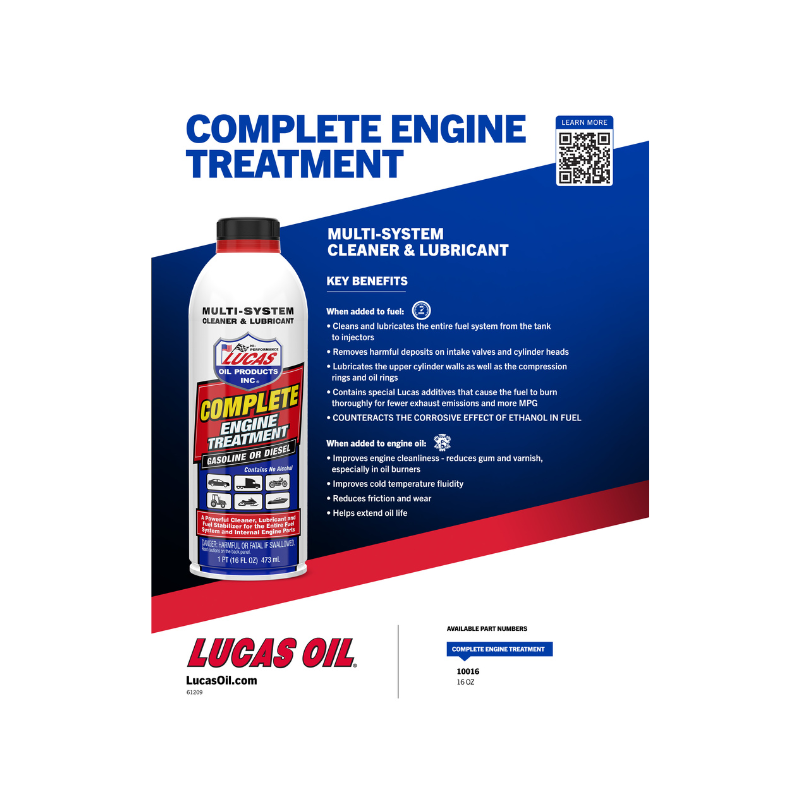 Lucas - Complete Engine Treatment - 12/16oz