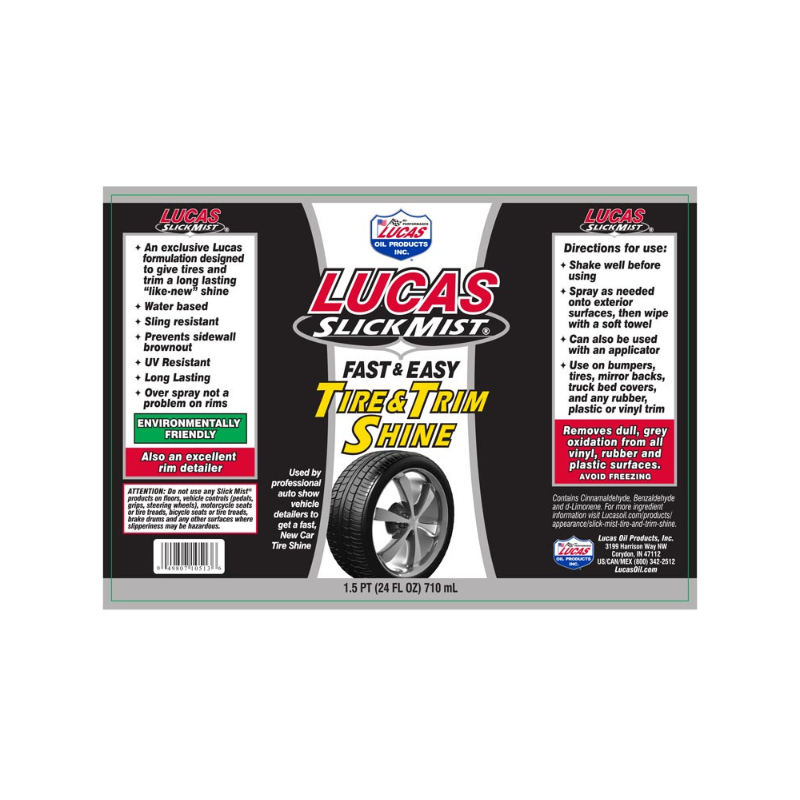 Lucas - Slick Mist Tire and Trim Shine - 6/24oz