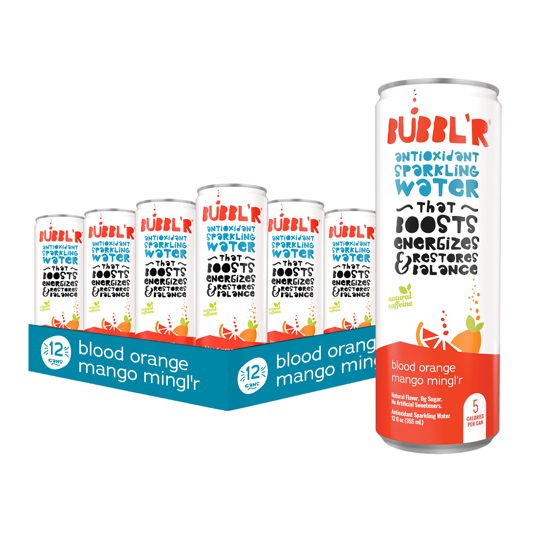 BUBBL'R - Refresco de mango y naranja sanguina - 12/12oz