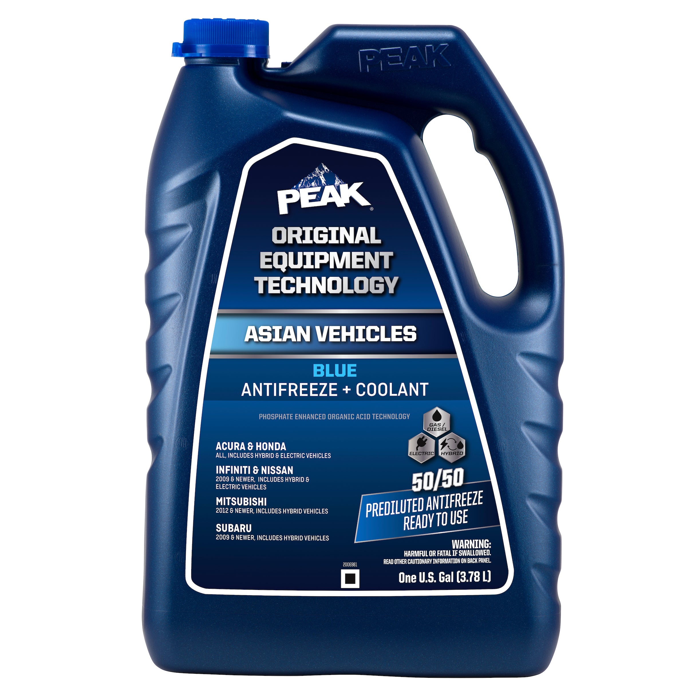 PEAK - OET Asian 5050 Blue Antifreeze- 6/1Gal