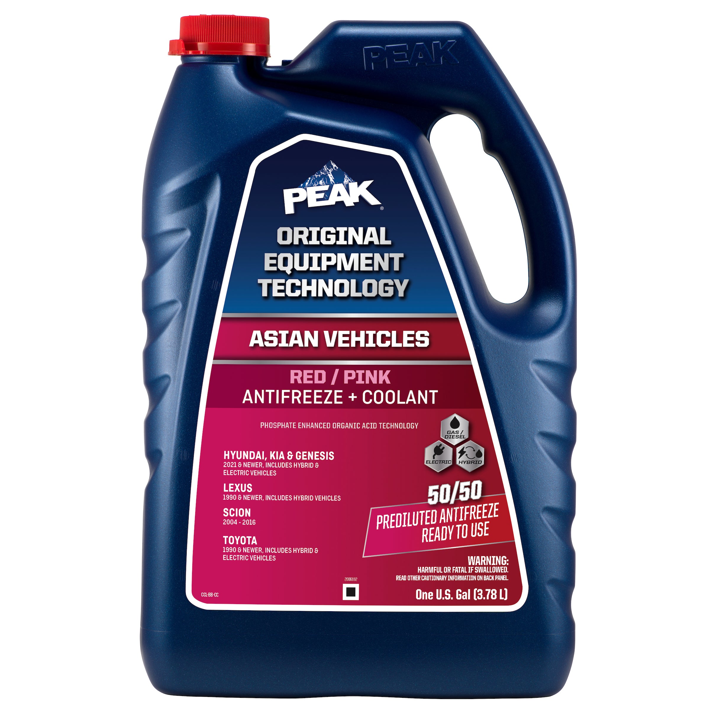 PEAK - OET Asian 5050 Red/Pink Antifreeze - 6/1Gal