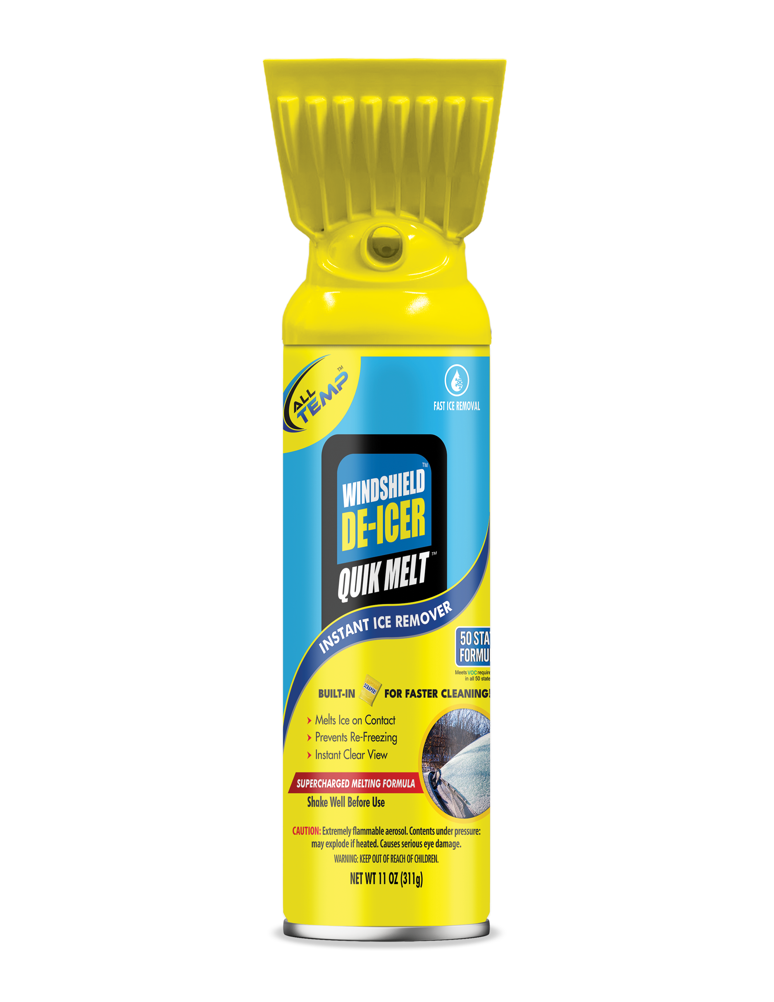 All Temp - Premium Windshield DeIcer w/built in Ice Scraper - 12/11oz