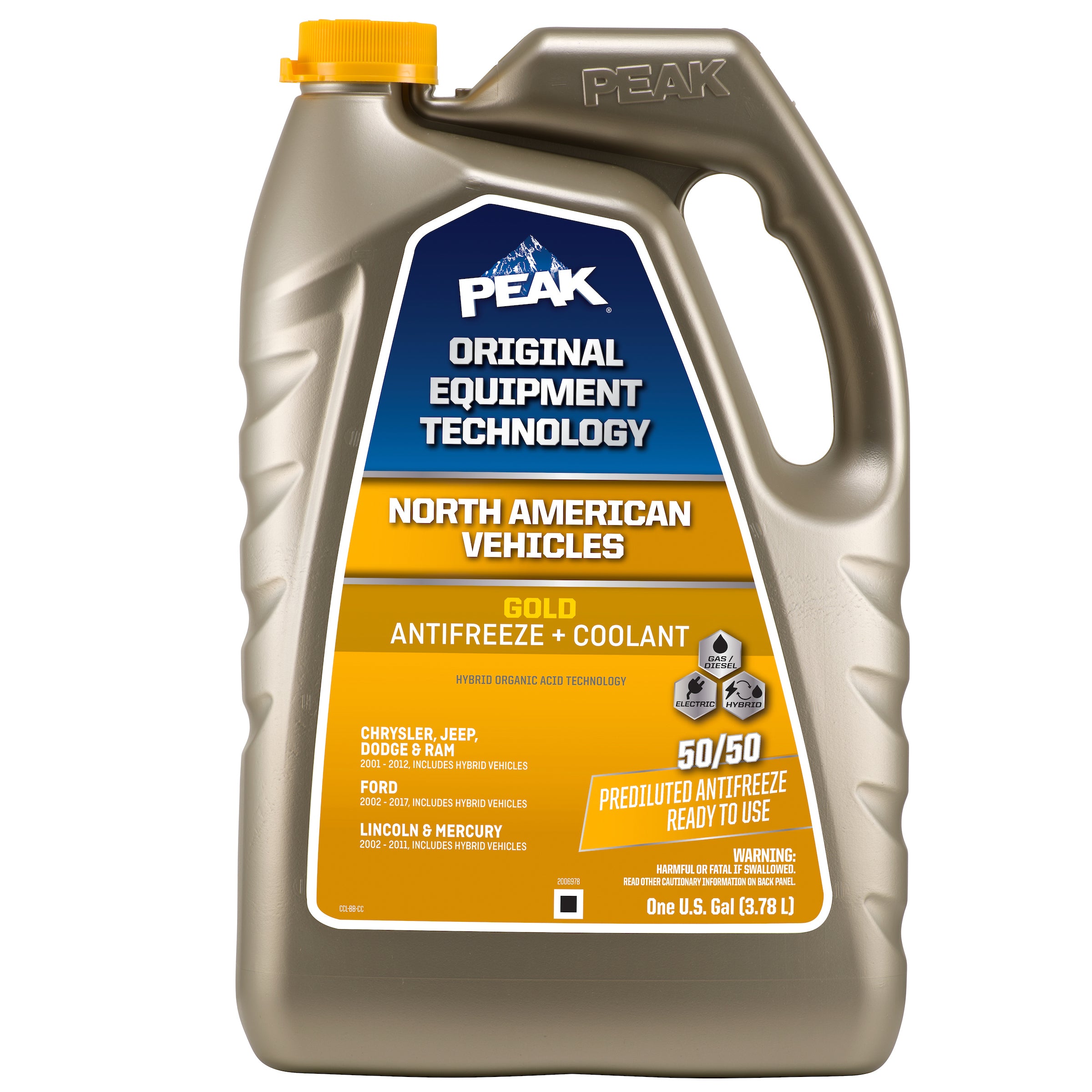 PEAK - OET North American 5050 Gold Antifreeze - 6/1Gal