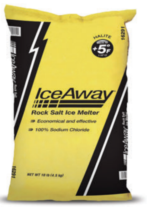 Ice Away - Rock Salt Ice Melter Yellow Bag - 4/10LB
