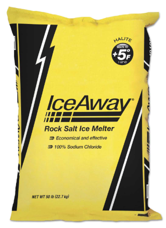 Ice Away - Rock Salt Ice Melter Yellow Bag - 1/50lb
