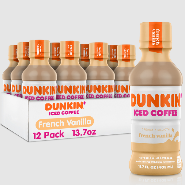 Dunkin - Café helado con sabor a vainilla francesa - 12/13,7 oz
