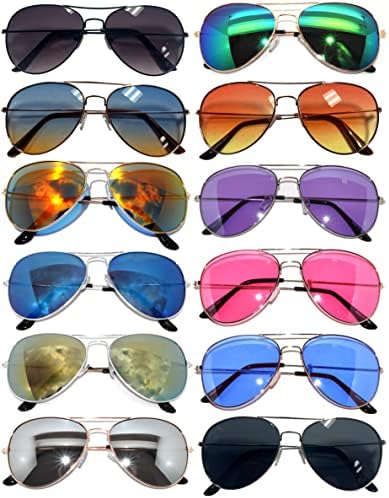 Lentes de sol de aviador genéricos, surtidos, estilo: 1/12 unidades