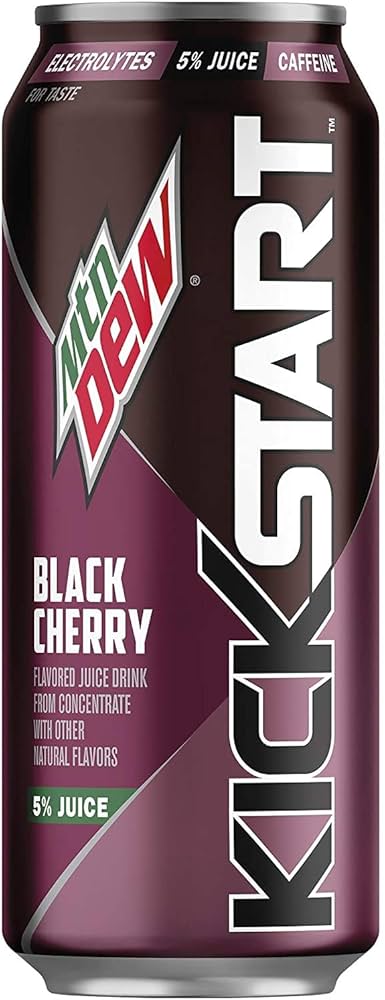 Mountain Dew - Kickstart - Cereza negra - 12/16 oz