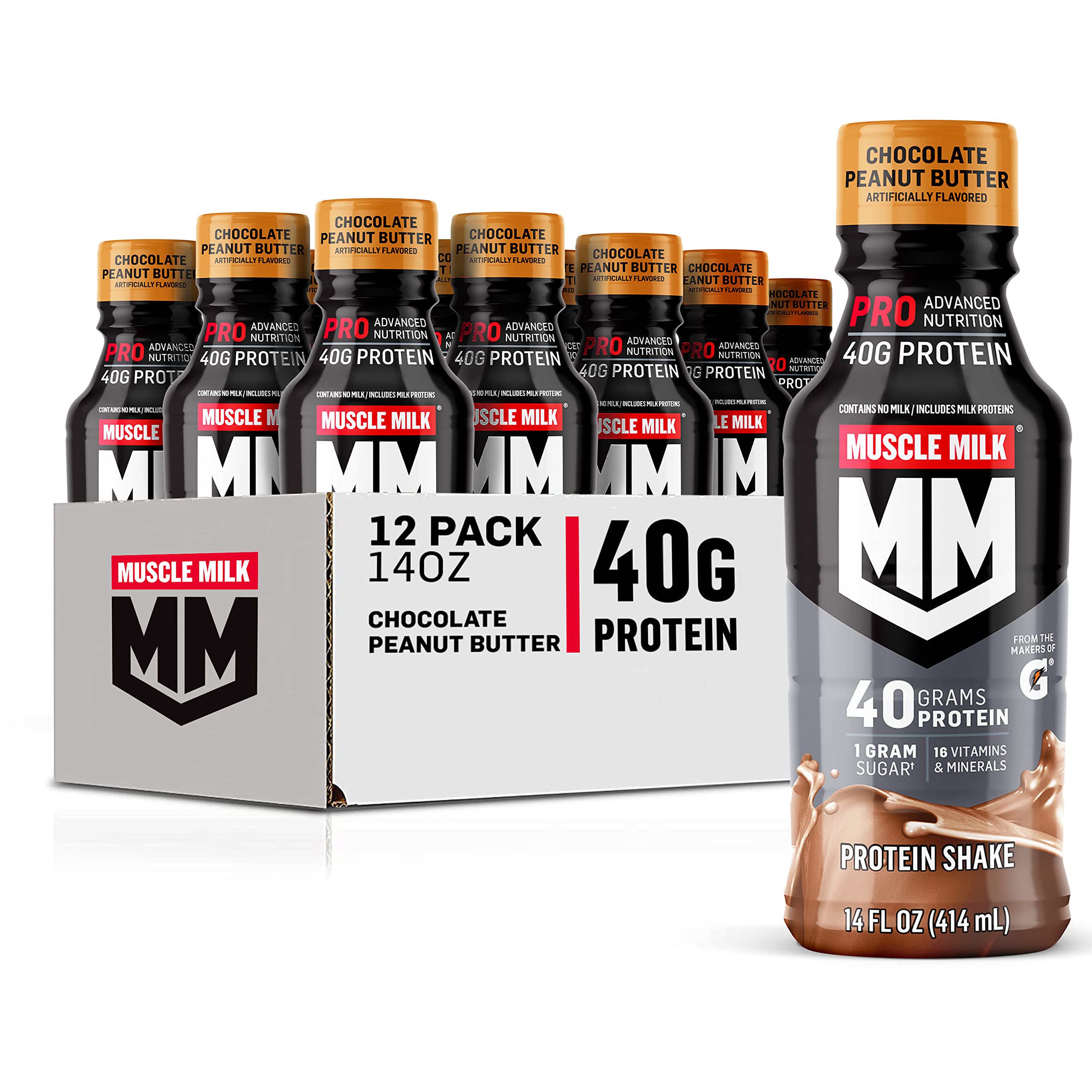 Muscle Milk - Mantequilla de maní con chocolate P40 - 12/14oz