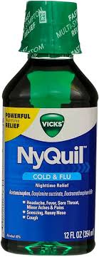 NyQuil - Botella para resfriados y gripe - 1/12 oz