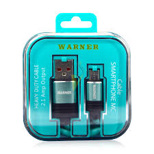 WARNER - Cable Deluxek Royal tipo C con salida de 2 amperios - 12 unidades