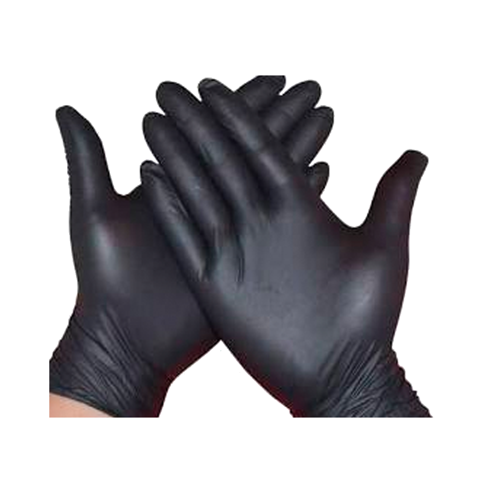 AS602 LATEX Black Nitrile gloves powder free M 100ct