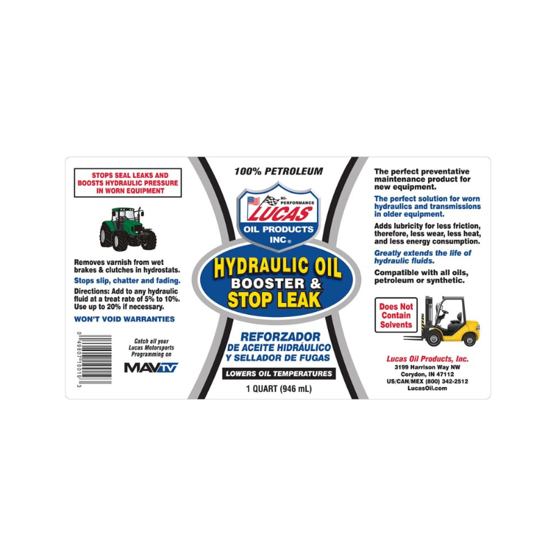 Lucas - Hydraulic Oil Booster/Stop Leak  - 12/1qt