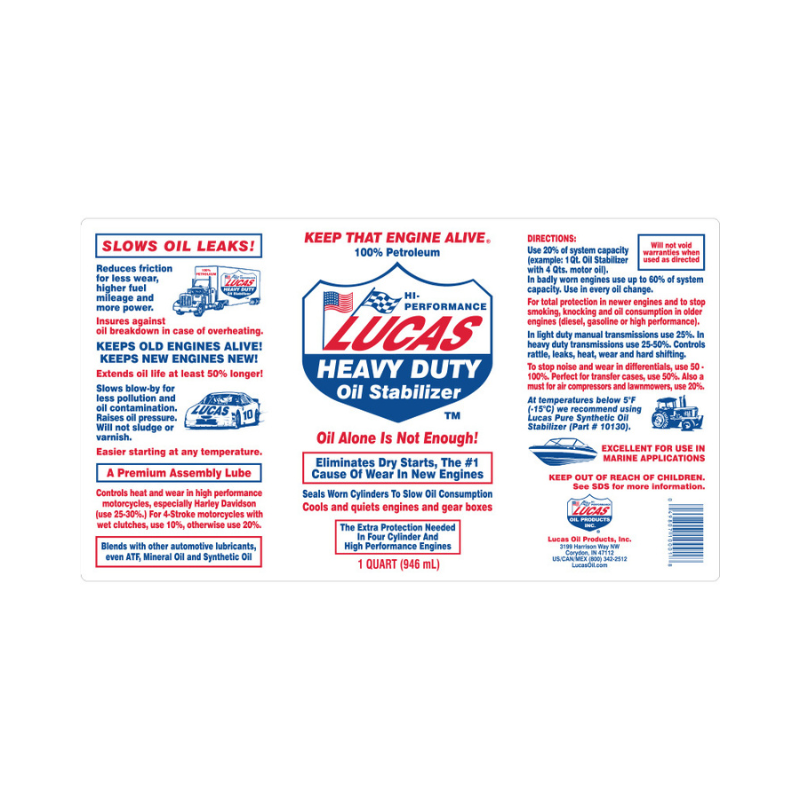Lucas - Estabilizador de aceite - 12/1qt