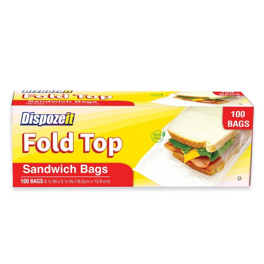 Dispozeit - Sandwich Fold & Lock Bags 6.5x5.5 - 48/100ct