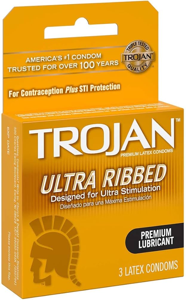 Trojan - Ecstasy Ribbed Gold - 6/3pk