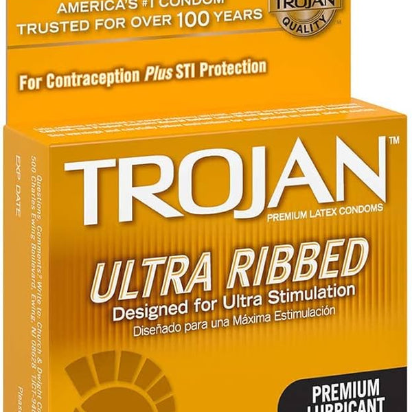 Trojan - Ultra Ribbed Gold - 6/3pk Trojan - Ultra Ribbed Gold - 6/3pk