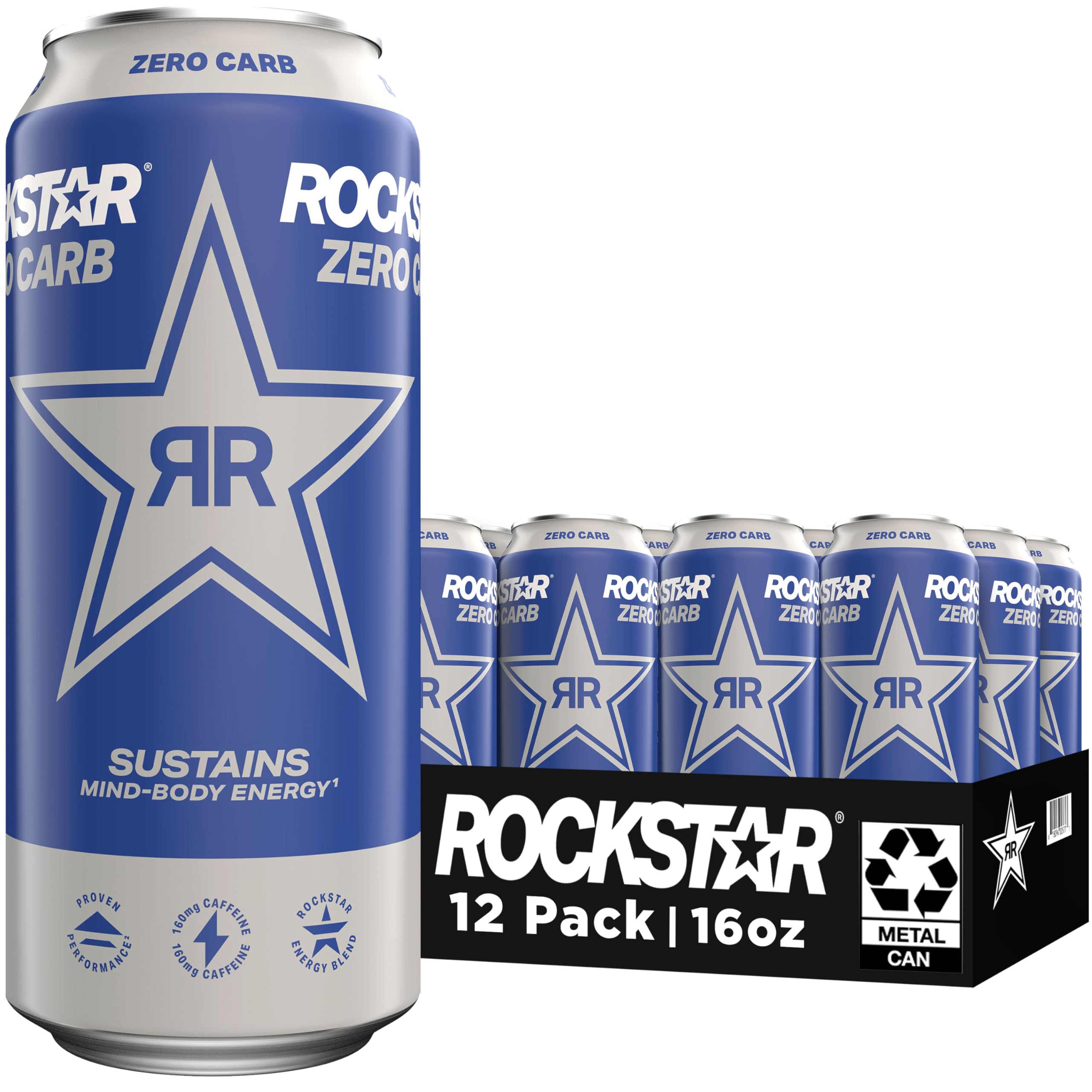 Rockstar - Zero Carb (Blue) - 12/16oz