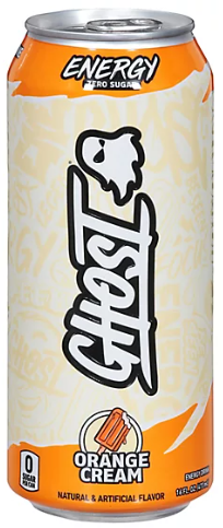 Bebida energética Ghost con crema de naranja, 12/16 oz