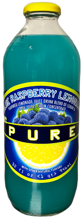 Mr. Pure - Jugo de limonada con frambuesa azul - 12/32oz