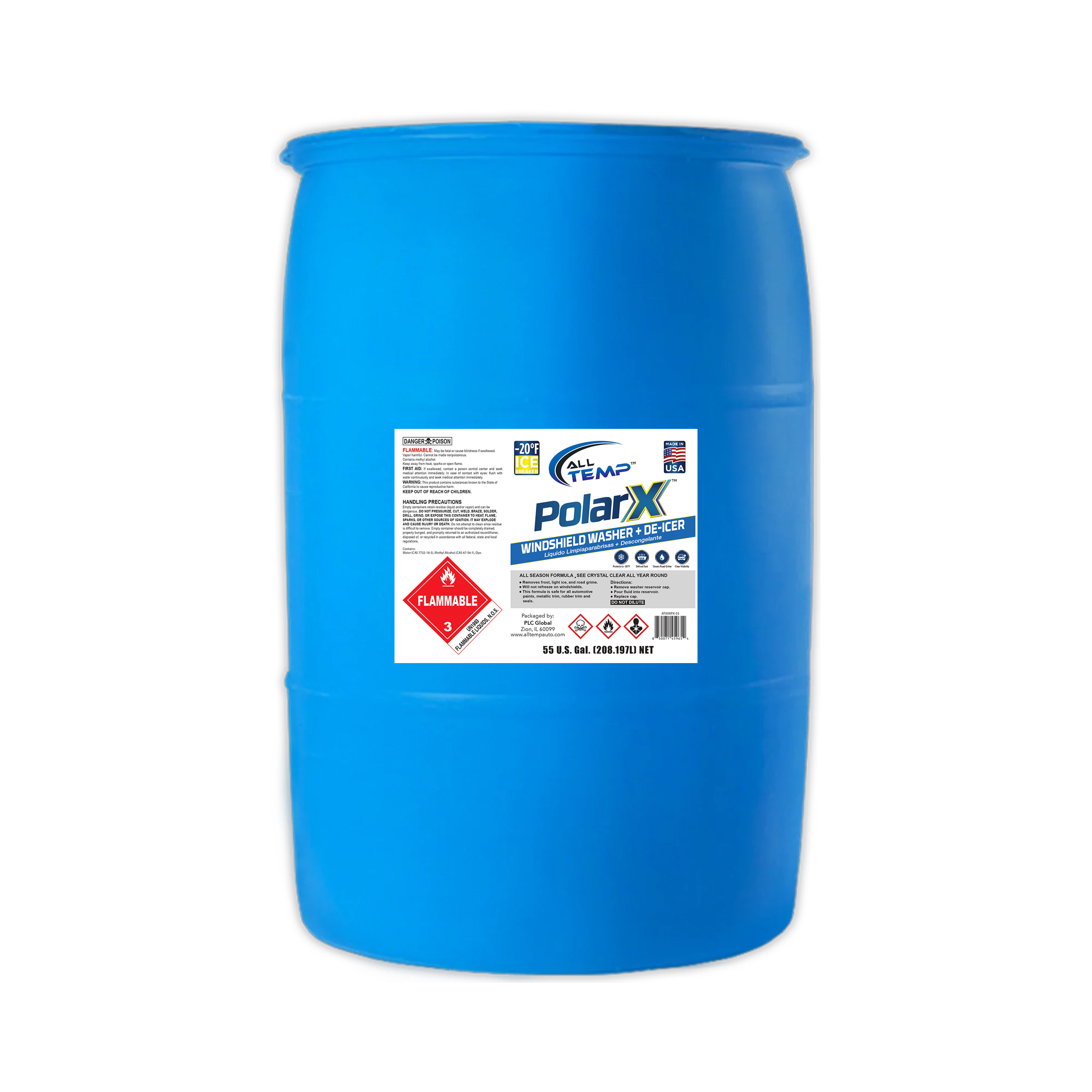 All Temp – PolarX -20°F Windshield Washer & Deicer – 1/55Gal
