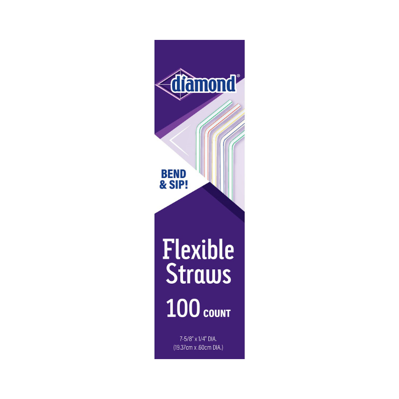 Diamond - Plastic Straws - 12/100ct