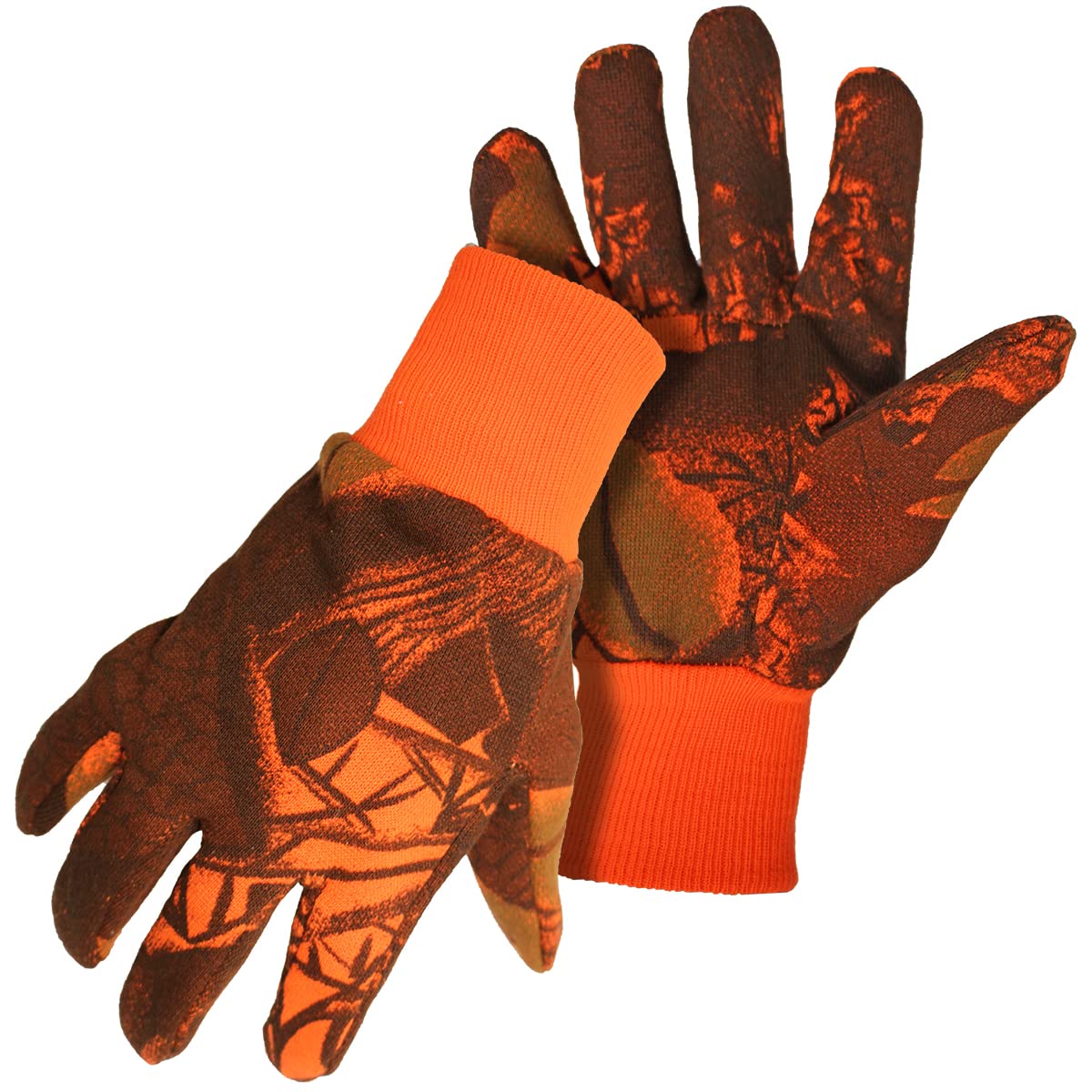 Boss - Cotton Jersey Camo And Orange Knit Wrist Gloves - 1/12pk