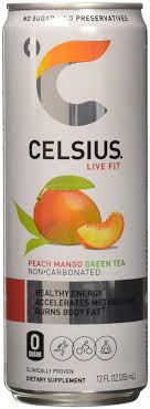 Celsius - Sparkling Peach Mango Green Tea - 12/12oz