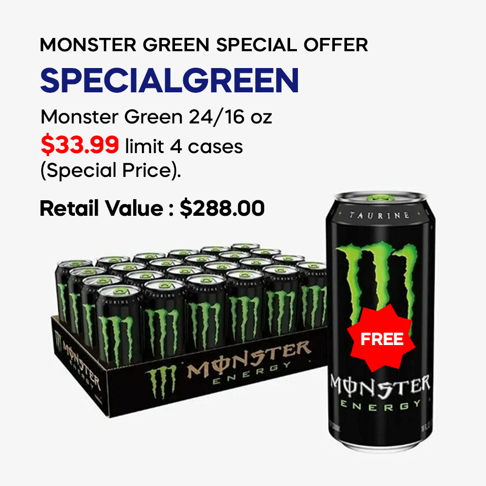 4 x Monster Green 24/16 oz