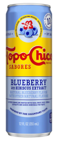 Topo Chico - Sabores Blueberry with Hibiscus - 3/8pk/12oz