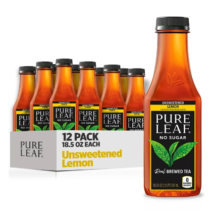 Lipton - Pure Leaf Unsweetened Lemon - 12/18.5oz